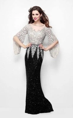Primavera Couture - Batwing Sleeves Sequined Gown 1424 - 1 Pc Charcoal In Size 10 Available 17 Primavera Couture - Batwing Sleeves Sequined Gown 1424 - 1 Pc Charcoal In Size 10 Available