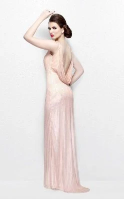 Formal Gowns Primavera Couture - Bead Embellished V-Neck Sheath Dress 1259 9 Formal Gowns Primavera Couture - Bead Embellished V-Neck Sheath Dress 1259