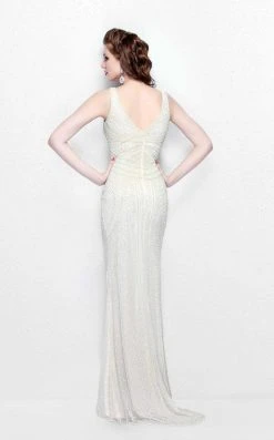 Primavera Couture - Beaded V-Neck Long Sheath Dress 1726 13 Primavera Couture - Beaded V-Neck Long Sheath Dress 1726