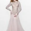 Primavera Couture - Bejeweled Long Sleeve Bateau Neck A-line Dress 1751 Formal Gowns 1 Primavera Couture - Bejeweled Long Sleeve Bateau Neck A-line Dress 1751 Formal Gowns