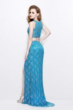Formal Gowns Primavera Couture - Cosmopolitan Two-Piece Jewel Illusion Sheath Gown 1885