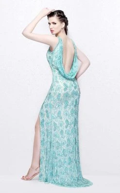 Primavera Couture - Exquisite Bateau Sheath Gown With A Cowl Back Accent 1887 Formal Gowns