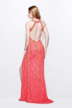 Formal Gowns Primavera Couture - Exquisite Keyhole Cutout Sequined Sheath Gown 1831