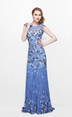 Primavera Couture - Exquisite Multi-Colored Leafy Patterned Long Dress 1812