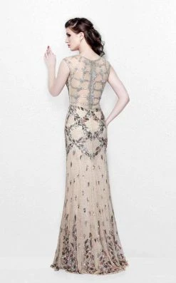 Primavera Couture - Exquisite Multi-Colored Leafy Patterned Long Dress 1812