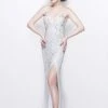 Formal Gowns Primavera Couture Fitted V-Neck Sequined Evening Dress 1818