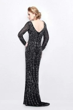 Primavera Couture - Foliage Beadwork V-Neck Sheath Gown 1728 7 Primavera Couture - Foliage Beadwork V-Neck Sheath Gown 1728