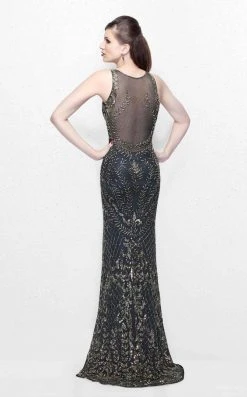 Primavera Couture - Gilded Sequins Bateau Illusion Sheath Gown 1742 Formal Gowns 9 Primavera Couture - Gilded Sequins Bateau Illusion Sheath Gown 1742 Formal Gowns