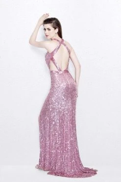 Formal Gowns Primavera Couture - Glittering Sequined High Illusion Sheath Gown 1767 7 Formal Gowns Primavera Couture - Glittering Sequined High Illusion Sheath Gown 1767