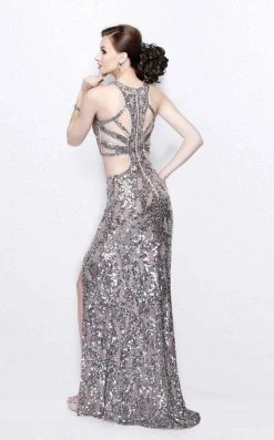 Primavera Couture - Glittering Two Piece Halter Long Gown With Slit 1866 10 Primavera Couture - Glittering Two Piece Halter Long Gown With Slit 1866