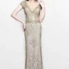 Formal Gowns Primavera Couture Illusion Bateau Short Sleeve Beaded Gown - 1 Pc Champagne In Size 22 Available 2 Formal Gowns Primavera Couture Illusion Bateau Short Sleeve Beaded Gown - 1 Pc Champagne In Size 22 Available