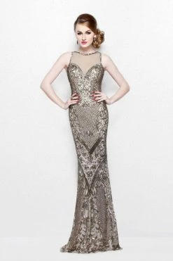 Formal Gowns Primavera Couture - Illusion Long Beaded Dress 1736