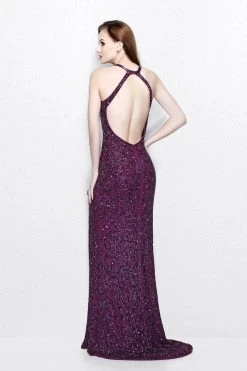 Primavera Couture - Lavishly Ornate High Halter Sheath Gown 1841 Formal Gowns