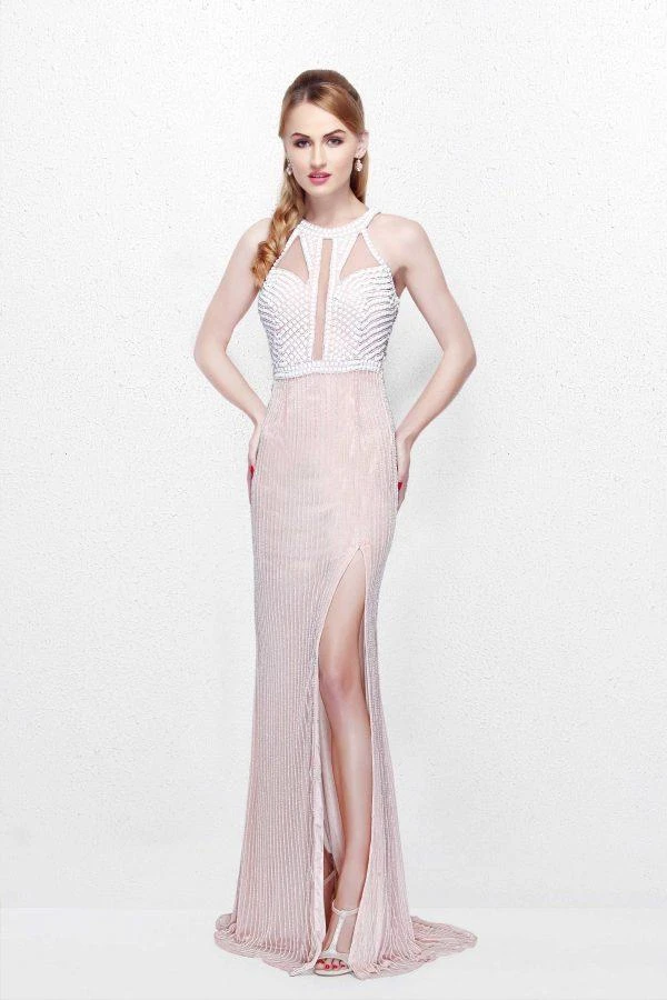 Primavera Couture - Long Fitted Halter Dress 1816 3 Primavera Couture - Long Fitted Halter Dress 1816