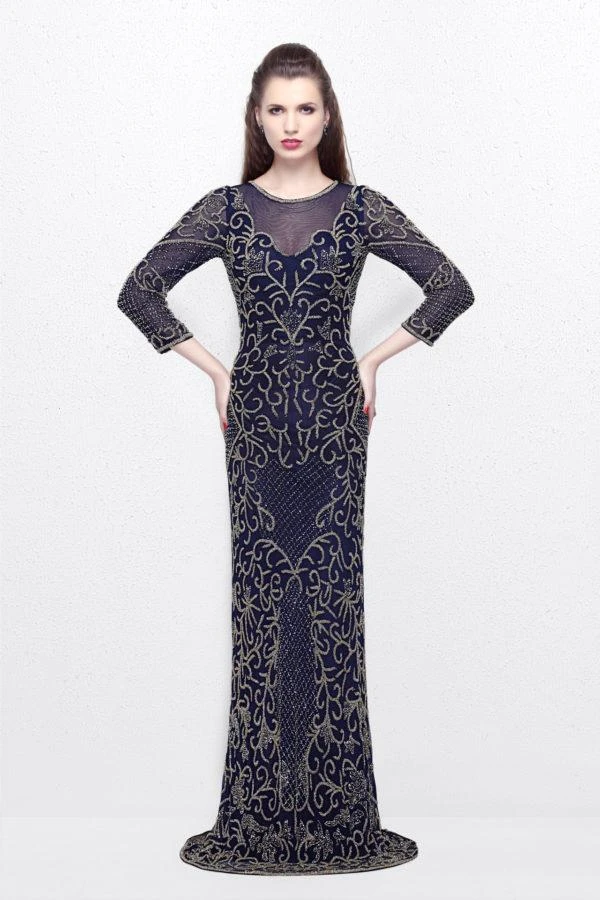 Primavera Couture - Long Fitted Sequined Dress 1749 Formal Gowns 6 Primavera Couture - Long Fitted Sequined Dress 1749 Formal Gowns