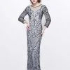 Primavera Couture - Long Fitted Sequined Dress 1749 Formal Gowns