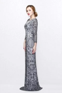 Primavera Couture - Long Fitted Sequined Dress 1749 Formal Gowns