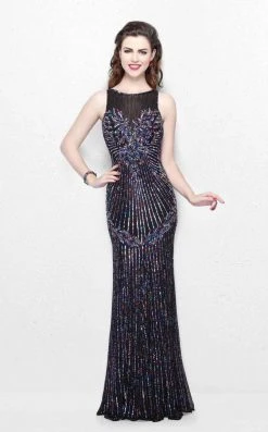 Formal Gowns Primavera Couture - Multi-Color Sequined Sleeveless Long Dress 1872 13 Formal Gowns Primavera Couture - Multi-Color Sequined Sleeveless Long Dress 1872