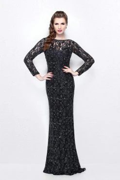 Primavera Couture - Posh Beaded Lace Bateau Illusion Sheath Gown 1710 Formal Gowns 8 Primavera Couture - Posh Beaded Lace Bateau Illusion Sheath Gown 1710 Formal Gowns