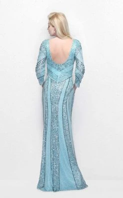 Primavera Couture - Quarter Length Sleeve Sequined Bateau Neck Sheath Dress 1683 9 Primavera Couture - Quarter Length Sleeve Sequined Bateau Neck Sheath Dress 1683