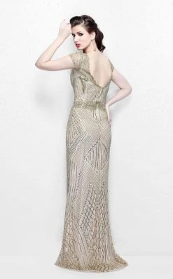 Formal Gowns Primavera Couture - Romantic Embellished Bateau Illusion Sheath Gown 1741 9 Formal Gowns Primavera Couture - Romantic Embellished Bateau Illusion Sheath Gown 1741