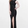 Primavera Couture - Sequined Sleeveless Long Dress With Slit 1886 1 Primavera Couture - Sequined Sleeveless Long Dress With Slit 1886