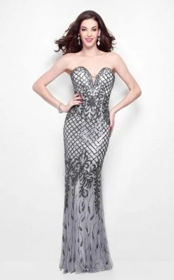 Primavera Couture - Sequined Sweetheart Long Sheath Gown 1527 12 Primavera Couture - Sequined Sweetheart Long Sheath Gown 1527