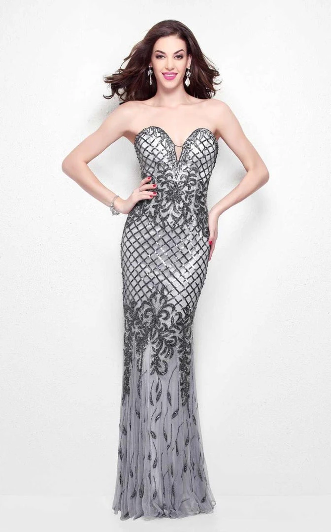 Primavera Couture - Sequined Sweetheart Long Sheath Gown 1527 5 Primavera Couture - Sequined Sweetheart Long Sheath Gown 1527