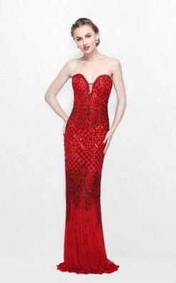 Primavera Couture - Sequined Sweetheart Long Sheath Gown 1527 16 Primavera Couture - Sequined Sweetheart Long Sheath Gown 1527