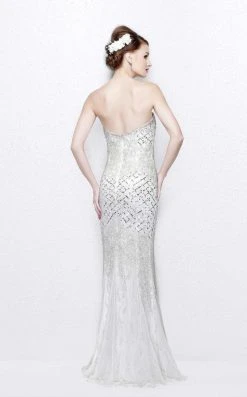 Primavera Couture - Sequined Sweetheart Long Sheath Gown 1527
