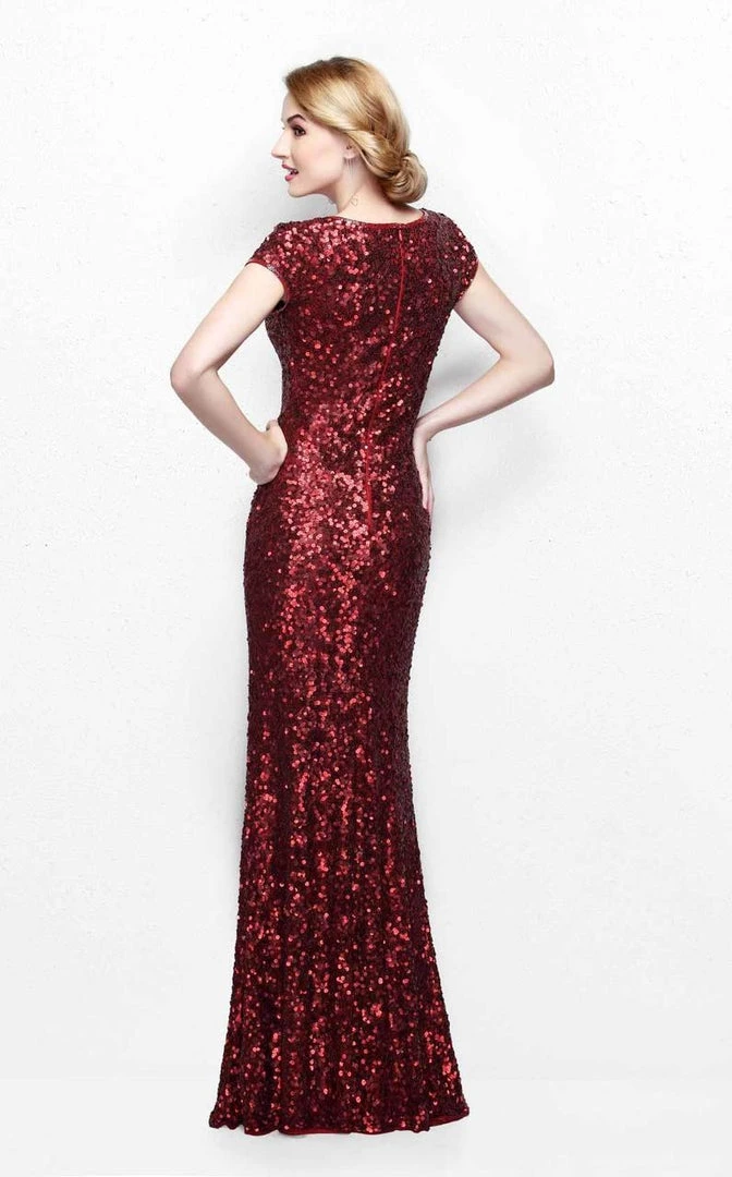 Primavera Couture - Shimmering Long Sequin V Neck Formal Gown 1252 Formal Gowns 6 Primavera Couture - Shimmering Long Sequin V Neck Formal Gown 1252 Formal Gowns
