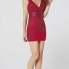 Primavera Couture - Sleeveless Beaded Midriff Fitted Mini Dress 3514SC Cocktail Dresses 2 Primavera Couture - Sleeveless Beaded Midriff Fitted Mini Dress 3514SC Cocktail Dresses