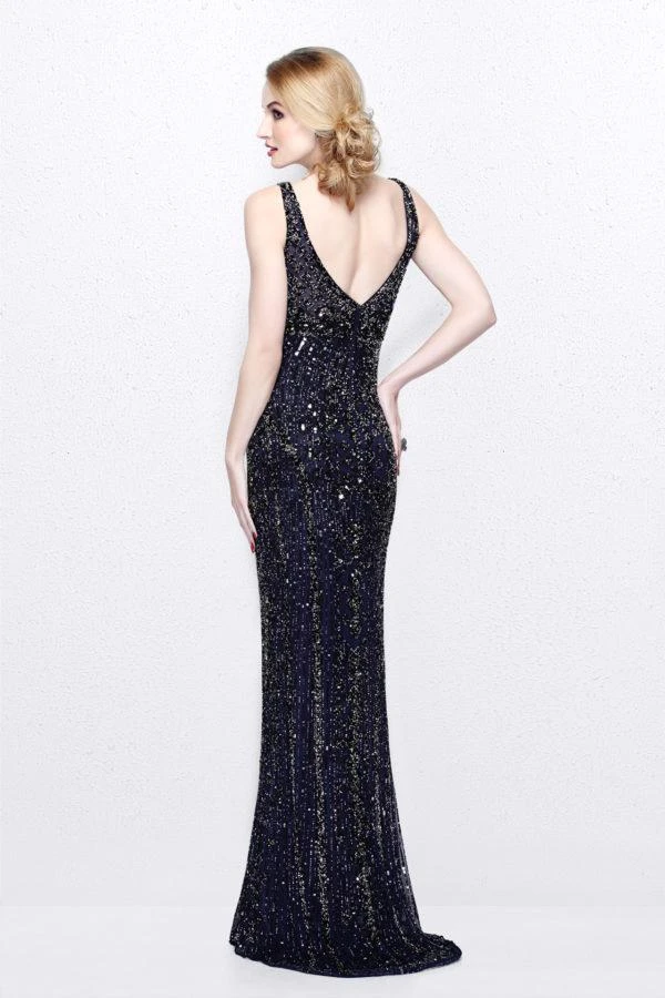 Formal Gowns Primavera Couture - Sleeveless V-Neck Beaded Long Dress 1734 8 Formal Gowns Primavera Couture - Sleeveless V-Neck Beaded Long Dress 1734