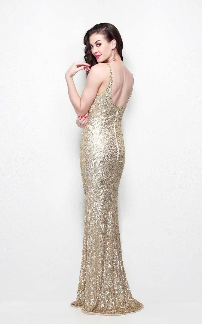 Primavera Couture - Sparkling Sleeveless Full Sequined Long Sheath Dress 1251 Formal Gowns 4 Primavera Couture - Sparkling Sleeveless Full Sequined Long Sheath Dress 1251 Formal Gowns