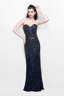 Primavera Couture - Statuesque Sequined Strapless Sweetheart Sheath Gown 1838