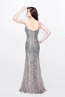 Primavera Couture - Statuesque Sequined Strapless Sweetheart Sheath Gown 1838