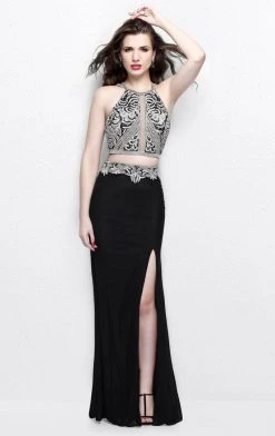 Primavera Couture - Two Piece Halter Long Dress With Slit 1863 11 Primavera Couture - Two Piece Halter Long Dress With Slit 1863