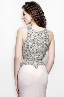 Primavera Couture - Two Piece Halter Long Gown With A Slit 1822 11 Primavera Couture - Two Piece Halter Long Gown With A Slit 1822