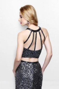 Primavera Couture - Two Piece Long Gown With Slit 1801 Formal Gowns