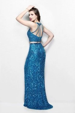 Primavera Couture - Two Piece Long Gown With Slit 1801 Formal Gowns