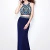 Primavera Couture - Two-Piece Sequined Halter Neck Jersey Sheath Gown 1594 2 Primavera Couture - Two-Piece Sequined Halter Neck Jersey Sheath Gown 1594