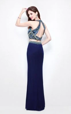 Primavera Couture - Two-Piece Sequined Halter Neck Jersey Sheath Gown 1594 9 Primavera Couture - Two-Piece Sequined Halter Neck Jersey Sheath Gown 1594