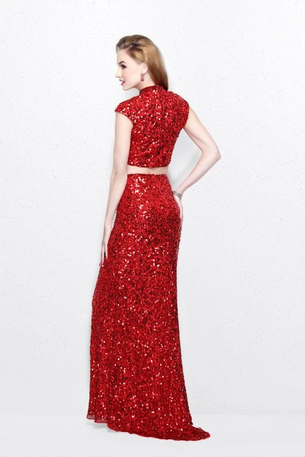 Formal Gowns Primavera Couture - Two Piece Sequined Long Dress 1766 6 Formal Gowns Primavera Couture - Two Piece Sequined Long Dress 1766