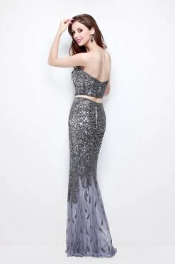 Primavera Couture - Two Piece Sequined Sweetheart Long Sheath Gown 1595 15 Primavera Couture - Two Piece Sequined Sweetheart Long Sheath Gown 1595