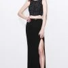 Primavera Couture - Two Piece Sleeveless Long Gown With Slit 1846 Formal Gowns 1 Primavera Couture - Two Piece Sleeveless Long Gown With Slit 1846 Formal Gowns