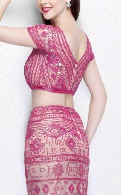 Formal Gowns Primavera Couture - Two Piece V-Neck Long Dress 1864