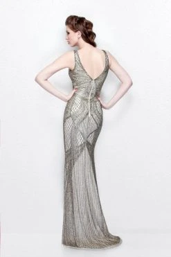 Primavera Couture - V-Neck Beaded Long Dress 1723 Formal Gowns 8 Primavera Couture - V-Neck Beaded Long Dress 1723 Formal Gowns