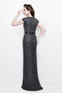 Primavera Couture - V-Neck Sequined Evening Gown 1709 9 Primavera Couture - V-Neck Sequined Evening Gown 1709