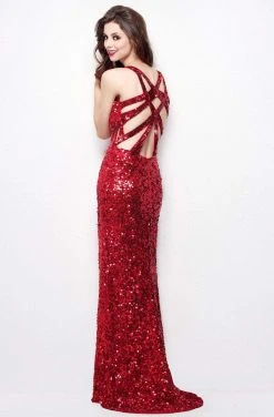 Primavera Couture - Vibrant Sequined Spaghetti Strapped Gown 9877 Formal Gowns 15 Primavera Couture - Vibrant Sequined Spaghetti Strapped Gown 9877 Formal Gowns