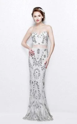 Formal Gowns Primavera Couture - Vibrant Two-Piece Strapless Sweetheart Sheath Gown 1884